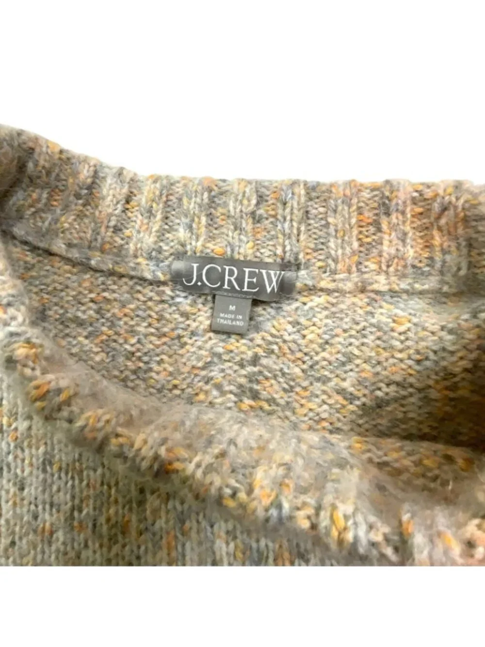 J.Crew Relaxed Pullover Sweater Womens Medium Beige Wool Alpaca Chunky Crew Neck